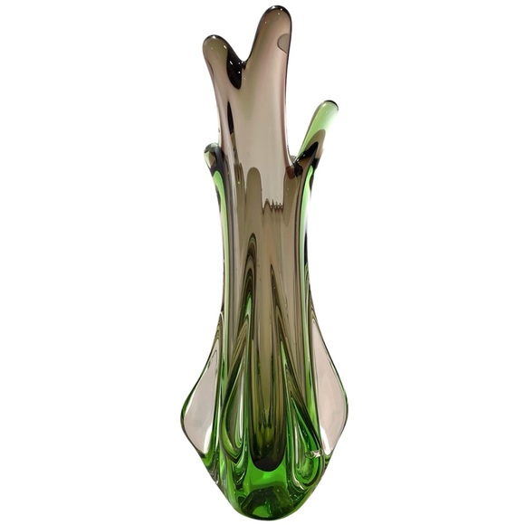 Vintage 1960s Murano Art Glass Sommerso Stretch Fingers Swung Vase 11" Italy - Picture 4 of 15